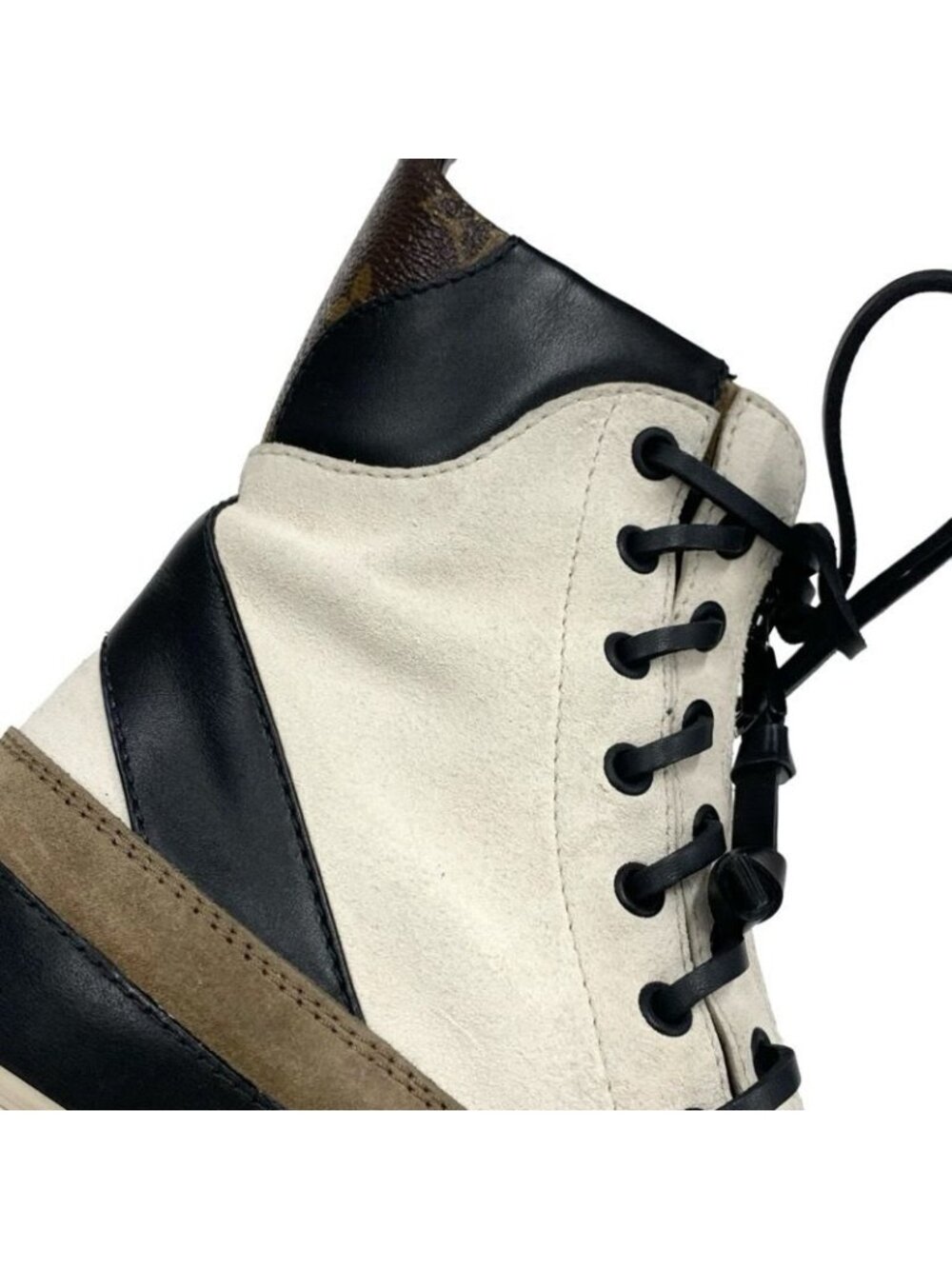 Louis Vuitton Laurie Line Monogram Boots Short Shoes Suede Leather Off - Picture 9 of 10